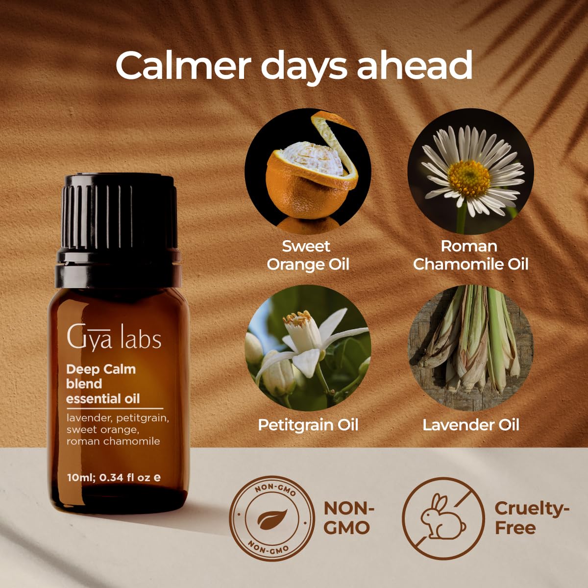 Gouttes Deep Calm pour application diluée et routine de soin.