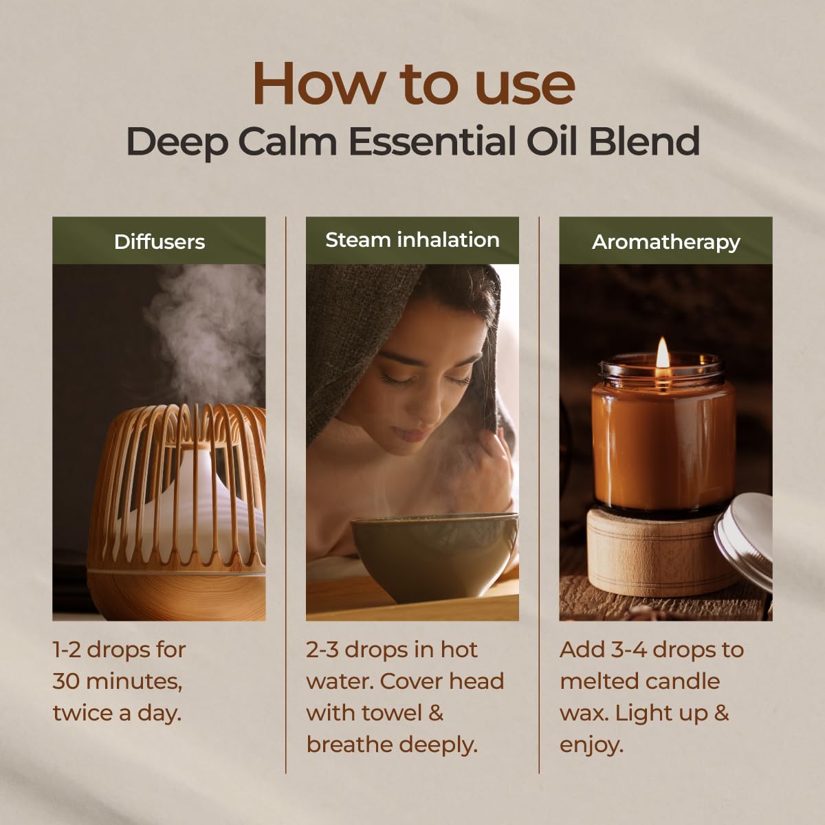 Soin musculaire doux lorsqu'il est dilué avec Deep Calm.