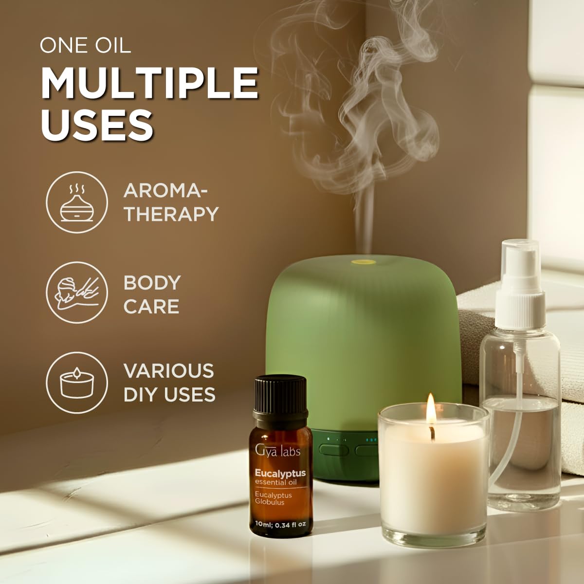 Parfum DIY: huile eucalyptus Gya Labs pour bougies et créations aromatiques.