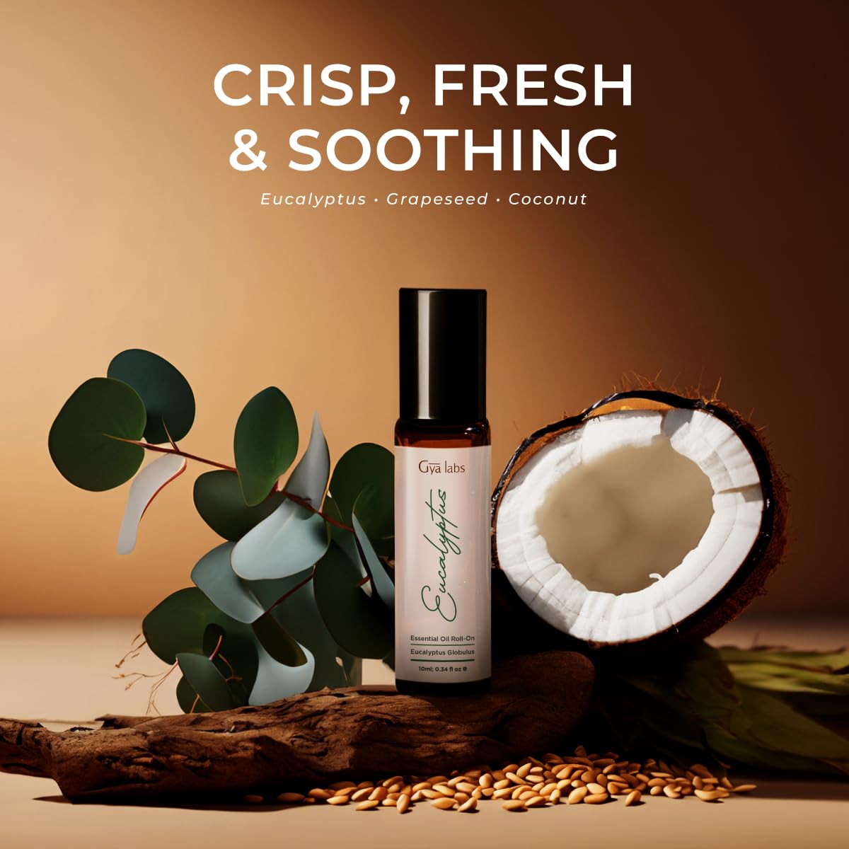 Gya Labs eucalyptus Roll-On, application rapide sur peau lors du camping.