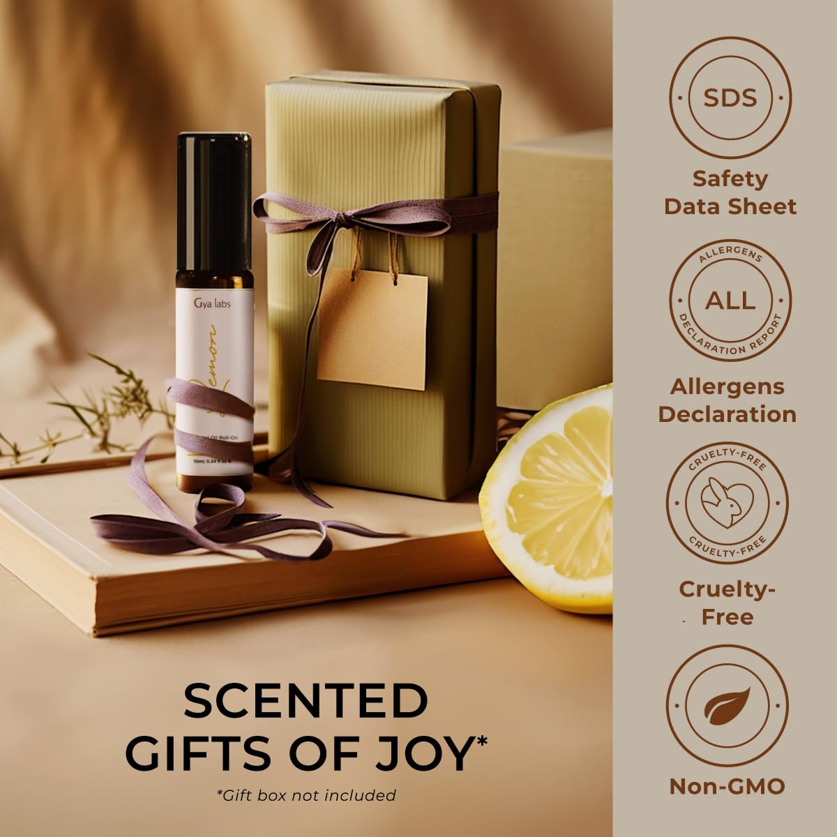 Format compact et pratique pour le voyage, roll-on citron Gya Labs.