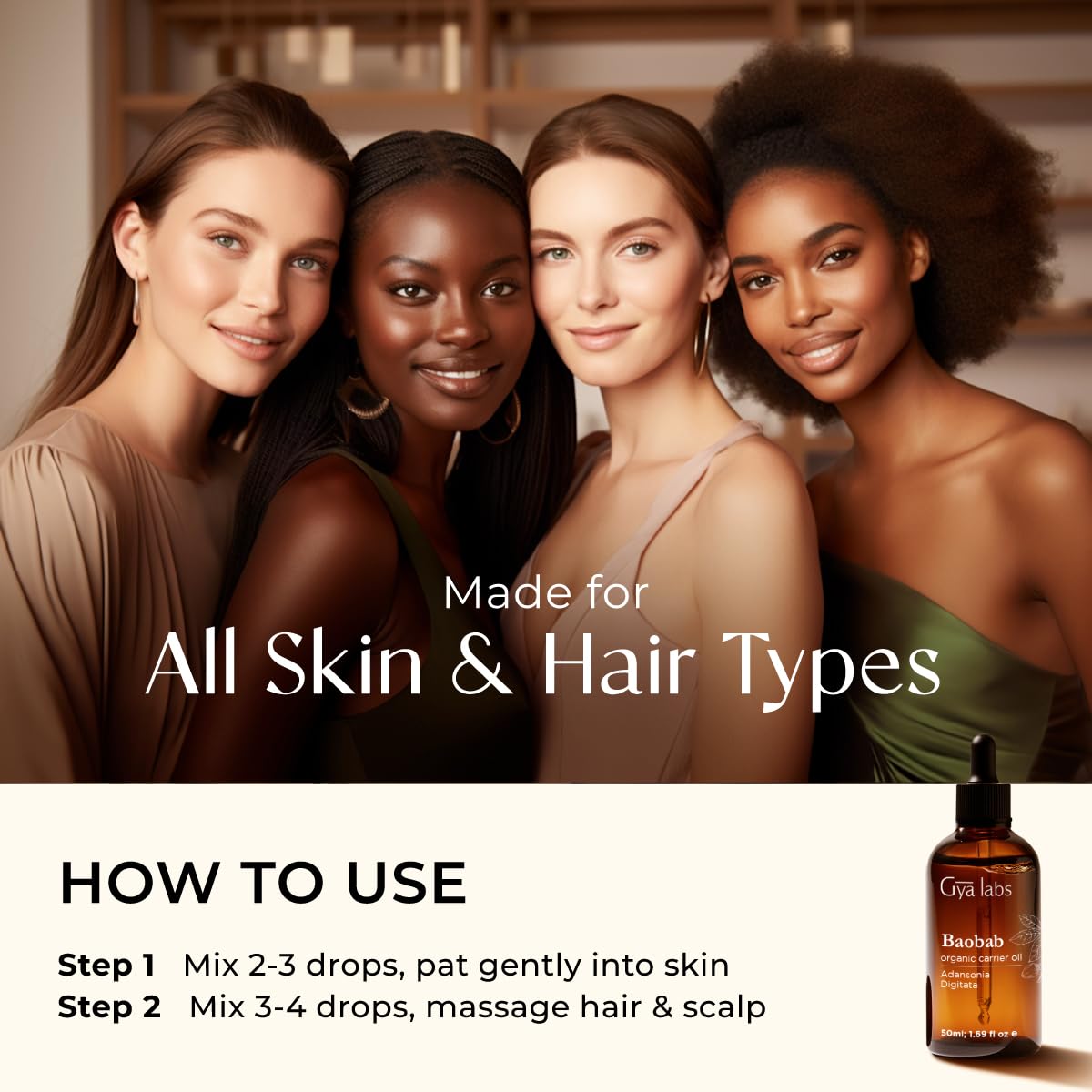 Gya Labs Huile de Baobab — cuir chevelu sain et apaisé.