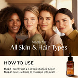 Gya Labs huile dargousier pour cheveux hydratation du cuir chevelu et fibre souple.