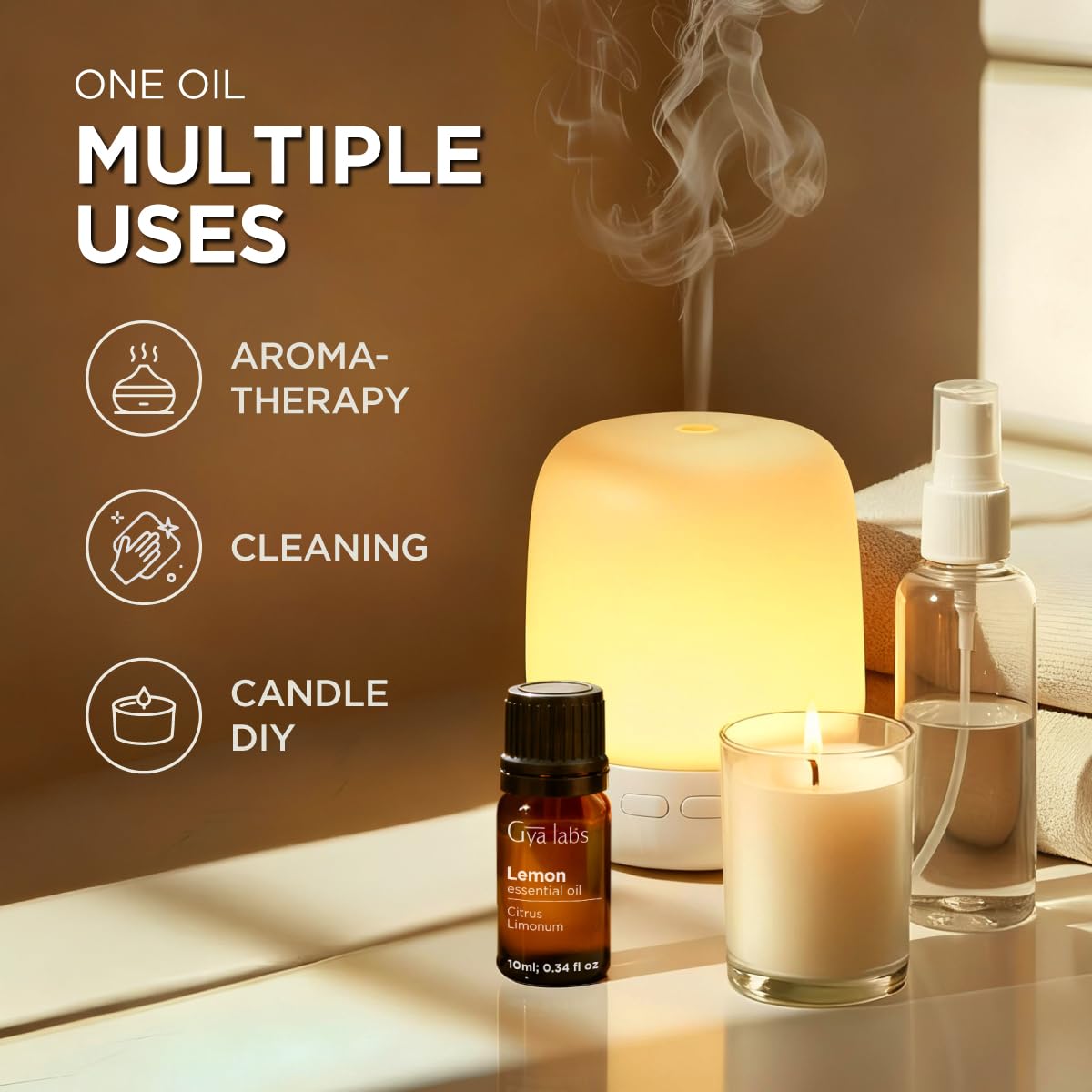 Huile citron Gya Labs aromathérapie pour des sessions détentes