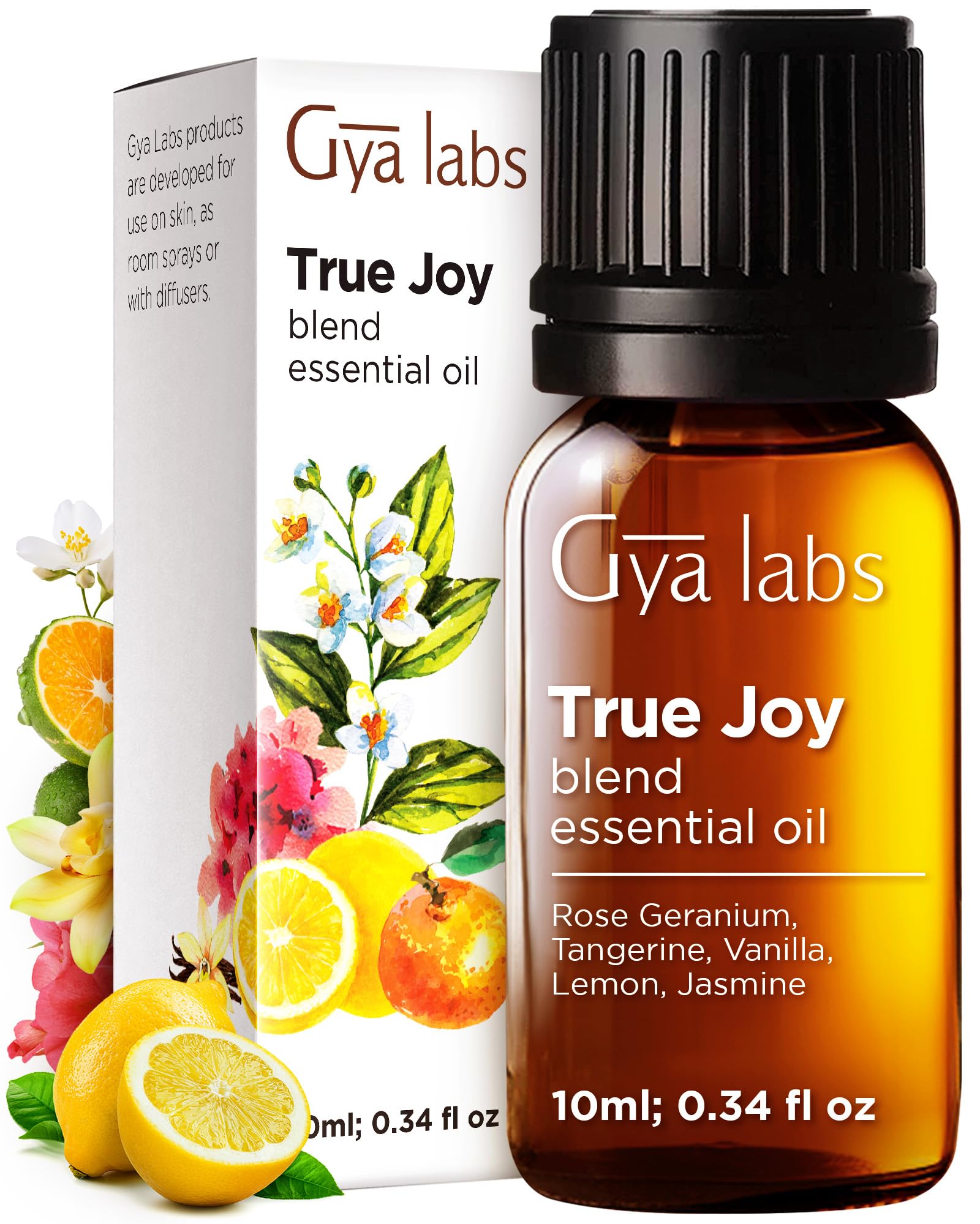 Huile essentielle Gya Labs Joie — bouteille sombre préserve la pureté et l'arôme.