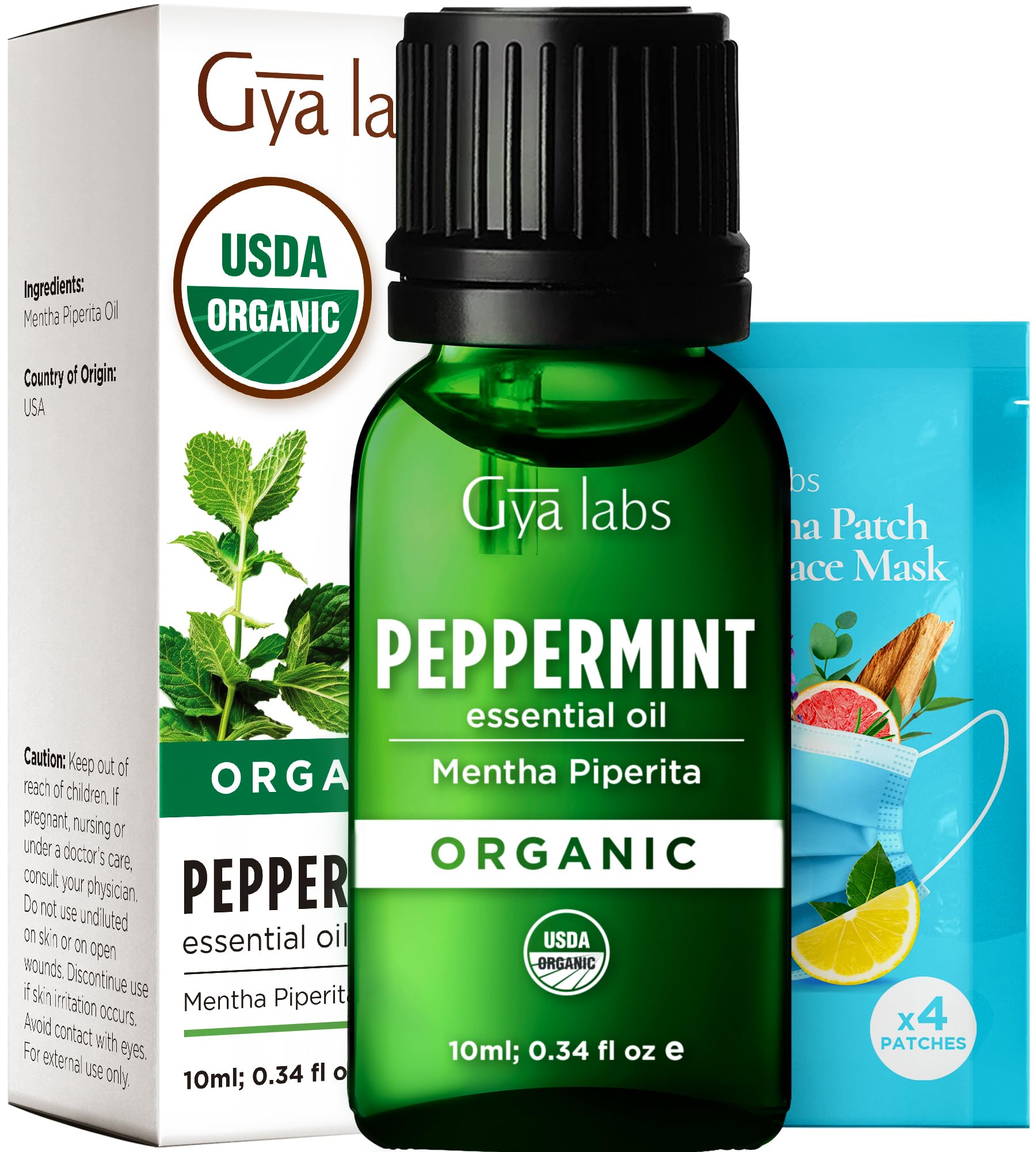 Huile essentielle de menthe pure Gya Labs, flacon 10 ml, revitalisante