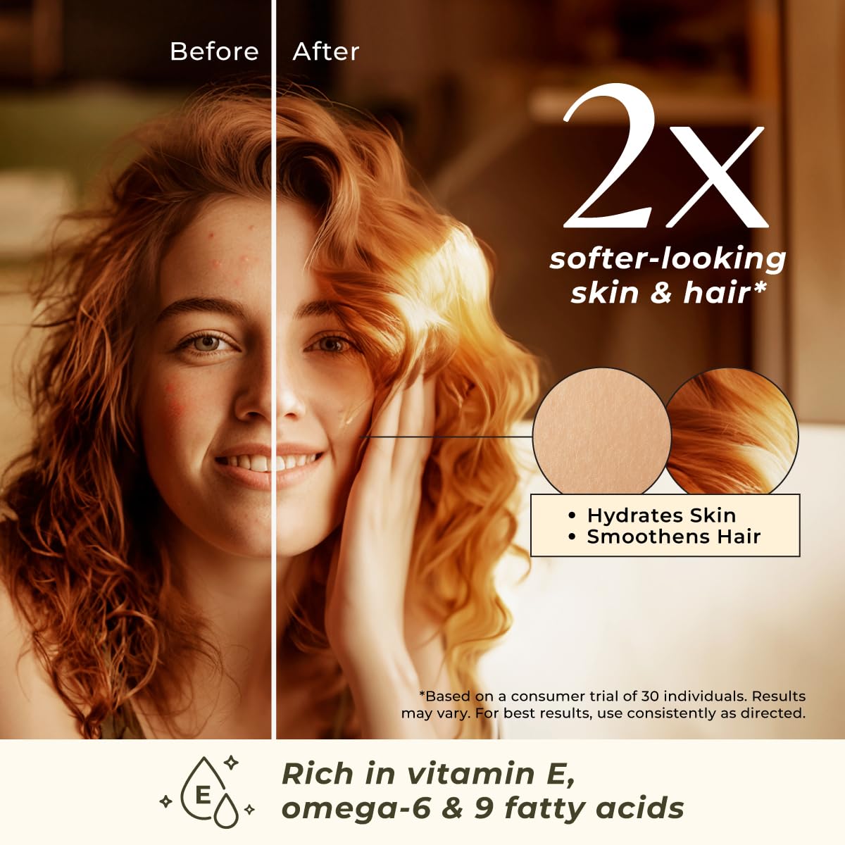 Huile pépins de cactus de Gya Labs pour les cheveux, apporte hydratation et brillance.