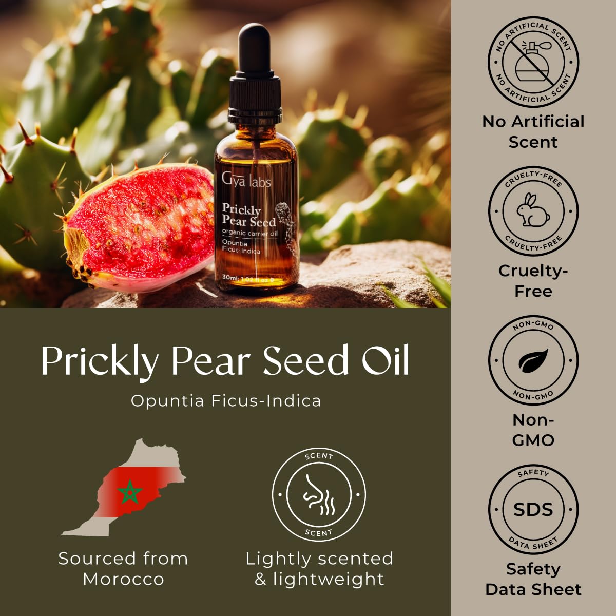 Huile pépins de cactus de Gya Labs pour recettes maison.