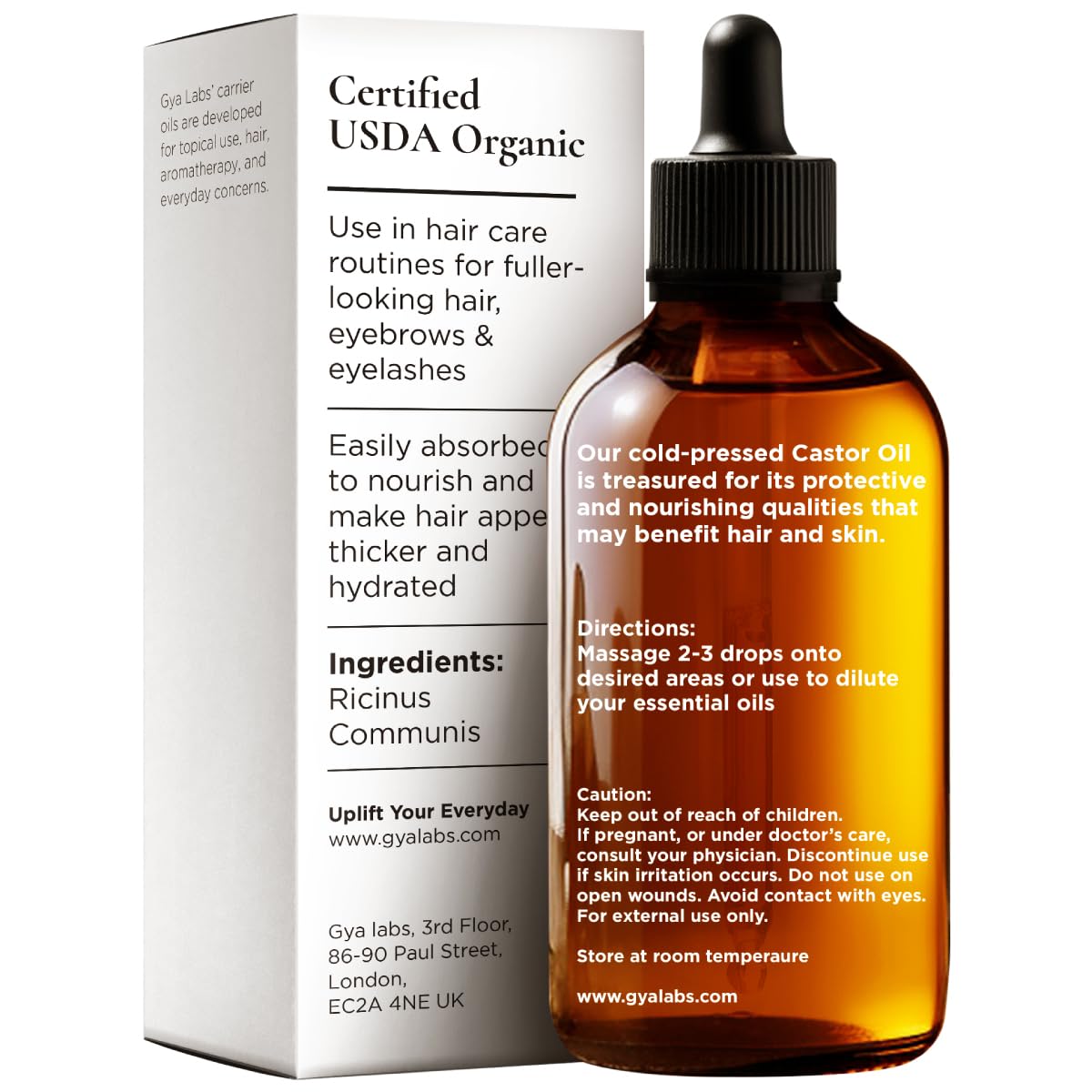 Huile de ricin Gya Labs – soin cheveux nourrissant pour longueurs et pointes.