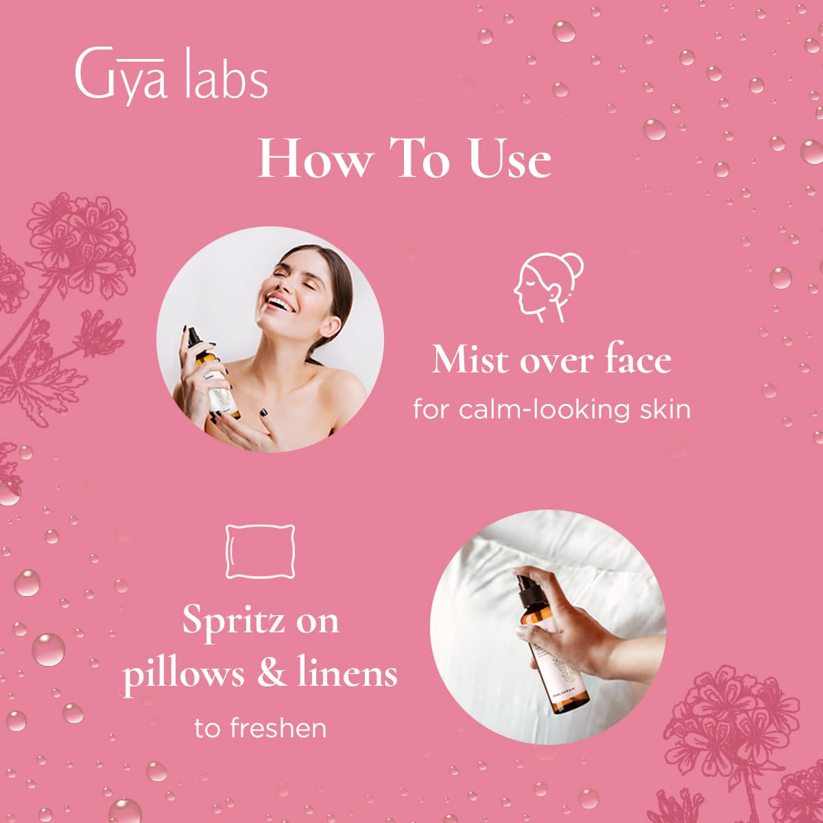 Hydrolat Géranium Rosat Gya Labs, parfum d'ambiance florale et douce