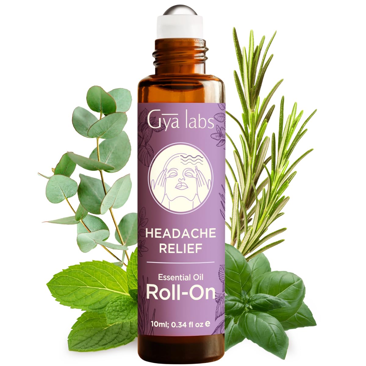 Gya Labs rouleau tête relief bouteille: soulagement ciblé et rafraîchissement.