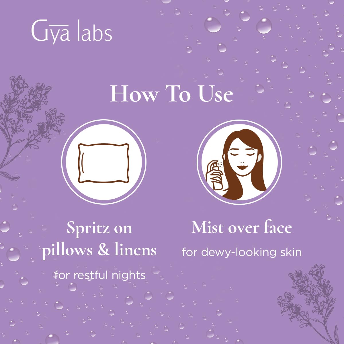 Hydrolat lavande française de Gya Labs, usage polyvalent peau et cheveux.