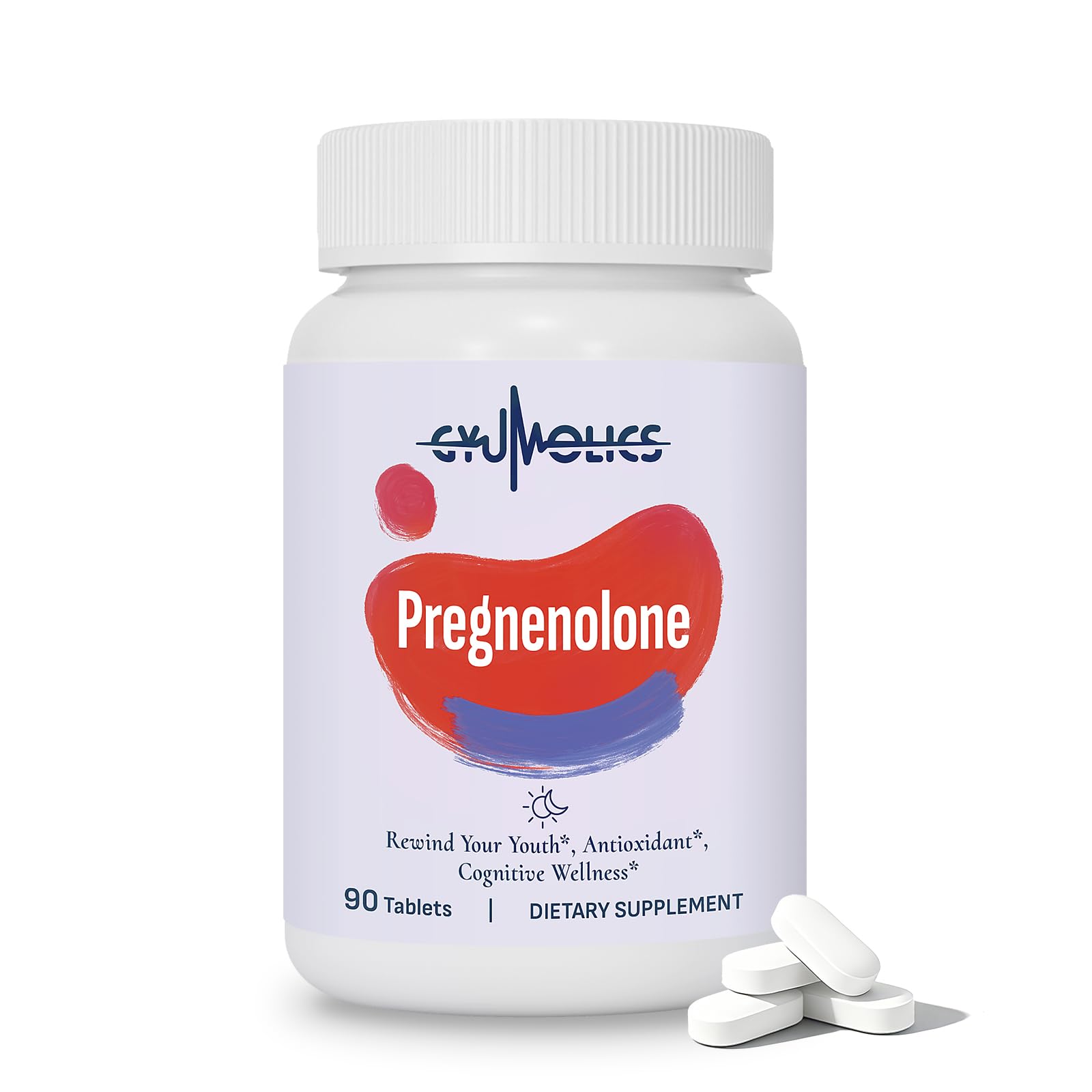 Gyumolics Pregnenolone 100 mg, emballage clair pour démarrer votre routine cognitive.