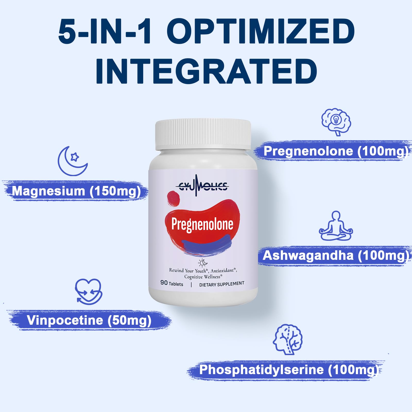 Libération différée: Gyumolics Pregnenolone agit tout au long de la journée.
