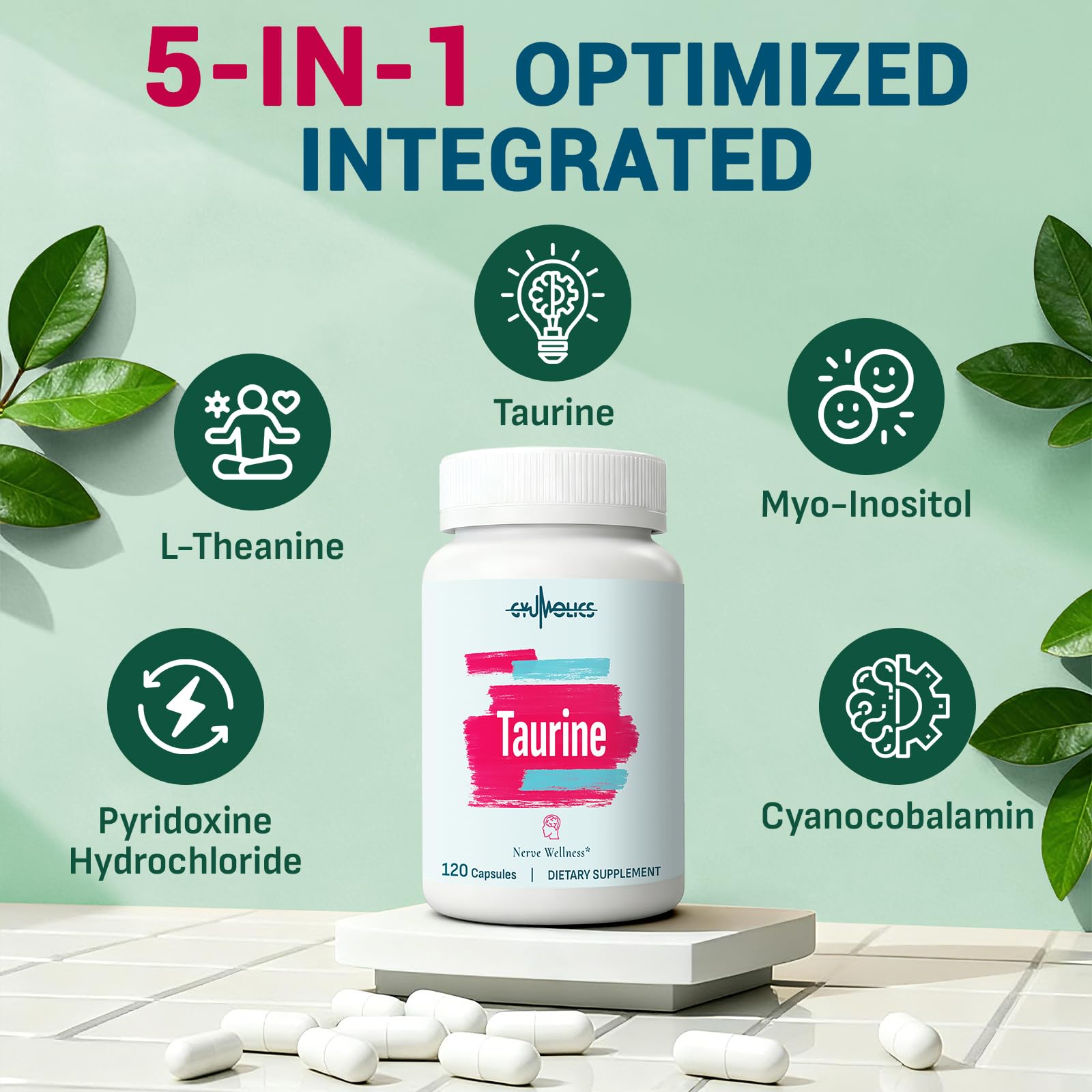 Formule 5 en 1 avec L-Theanine et Myo-Inositol pour la clarté.