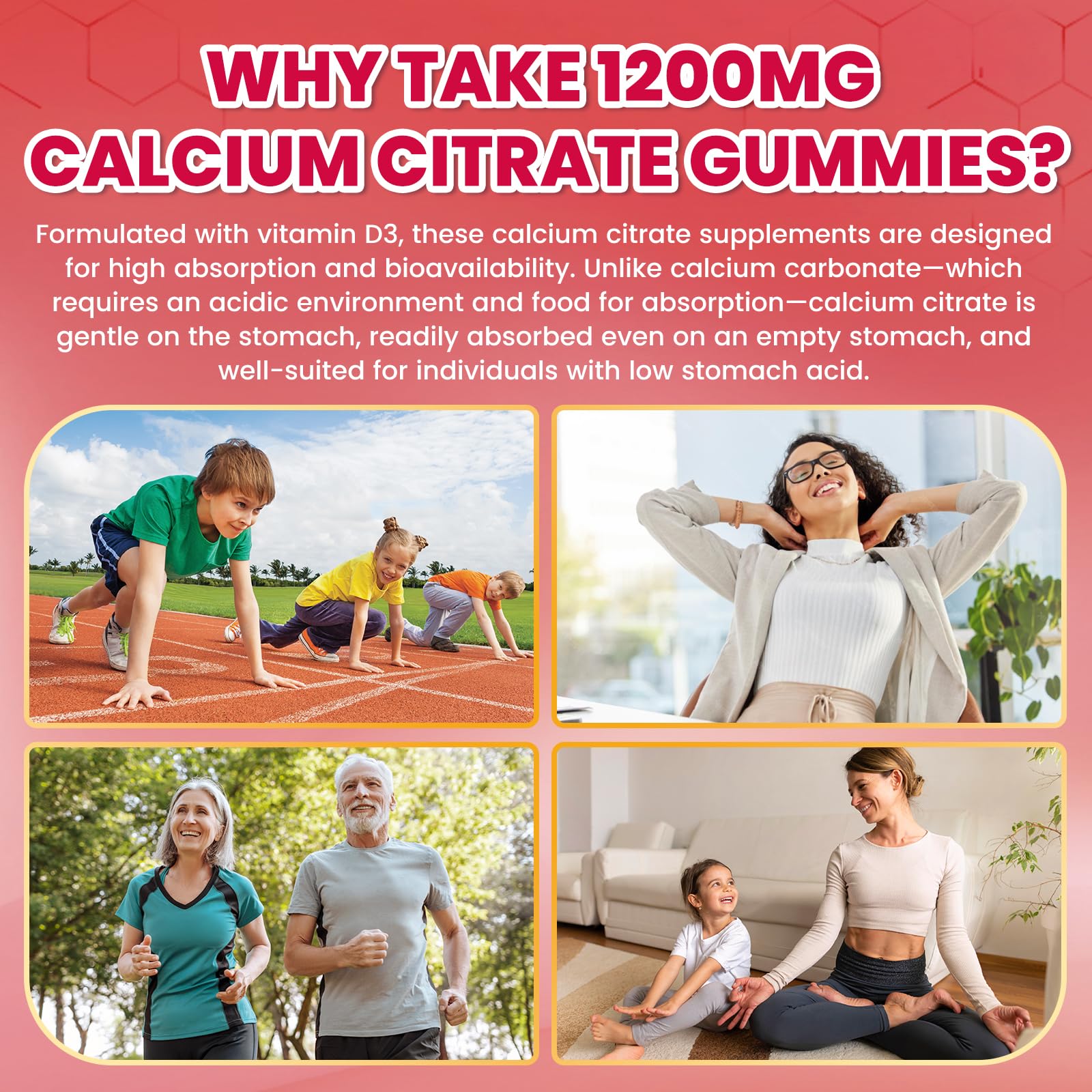 GZ HAOYUAN Calcium citrate gommes, soutien après l'effort physique.