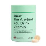 H-PROOF The Anytime You Drink Vitamin, bouteille cerise noire, soutien potentiel au foie et à l’immunité.