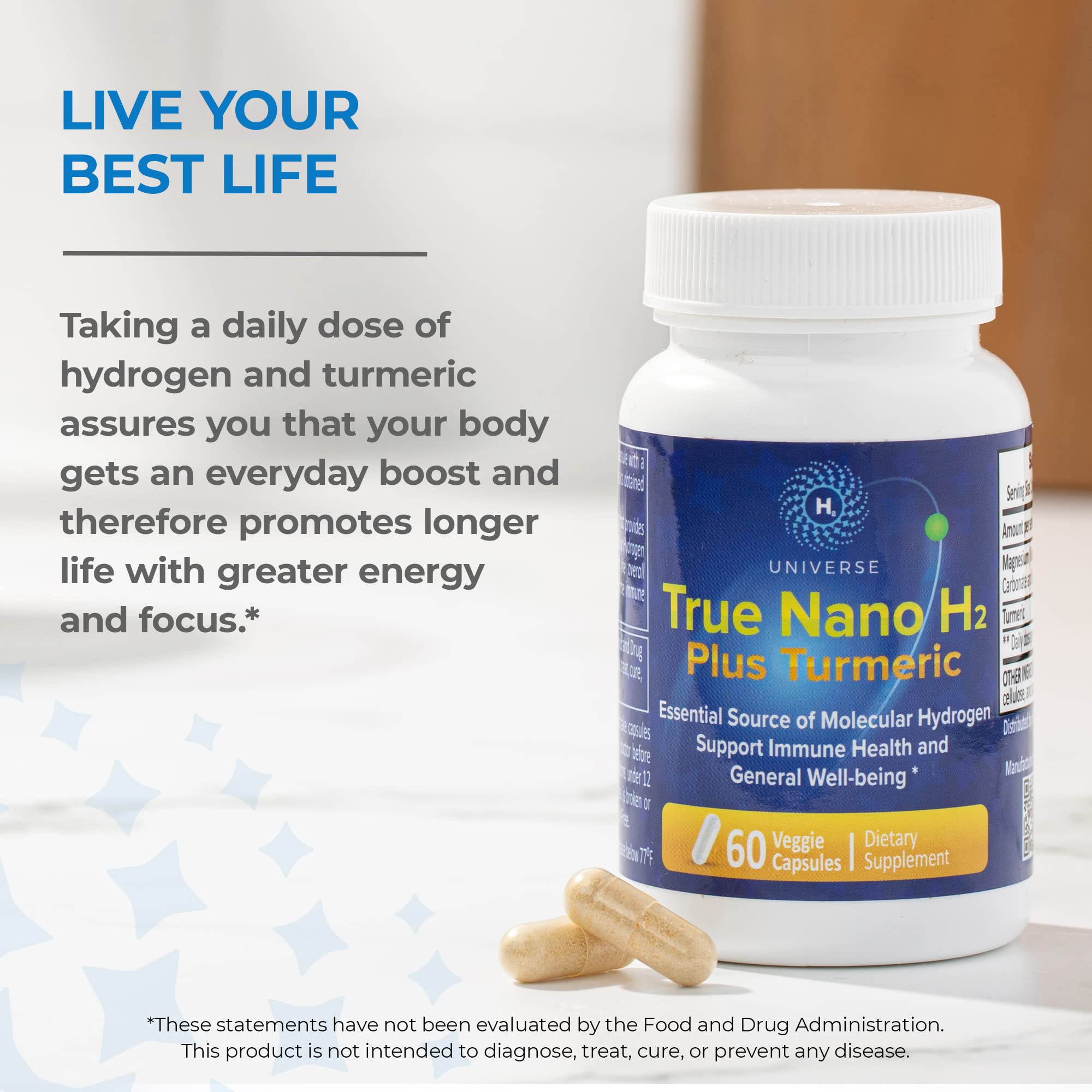Activité physique et énergie durable avec True Nano H2 Turmeric.