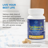 Activité physique et énergie durable avec True Nano H2 Turmeric.