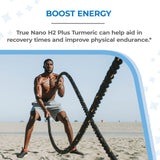 Emballage True Nano H2 Turmeric, fabrication américaine conforme aux Bonnes Pratiques de Fabrication.