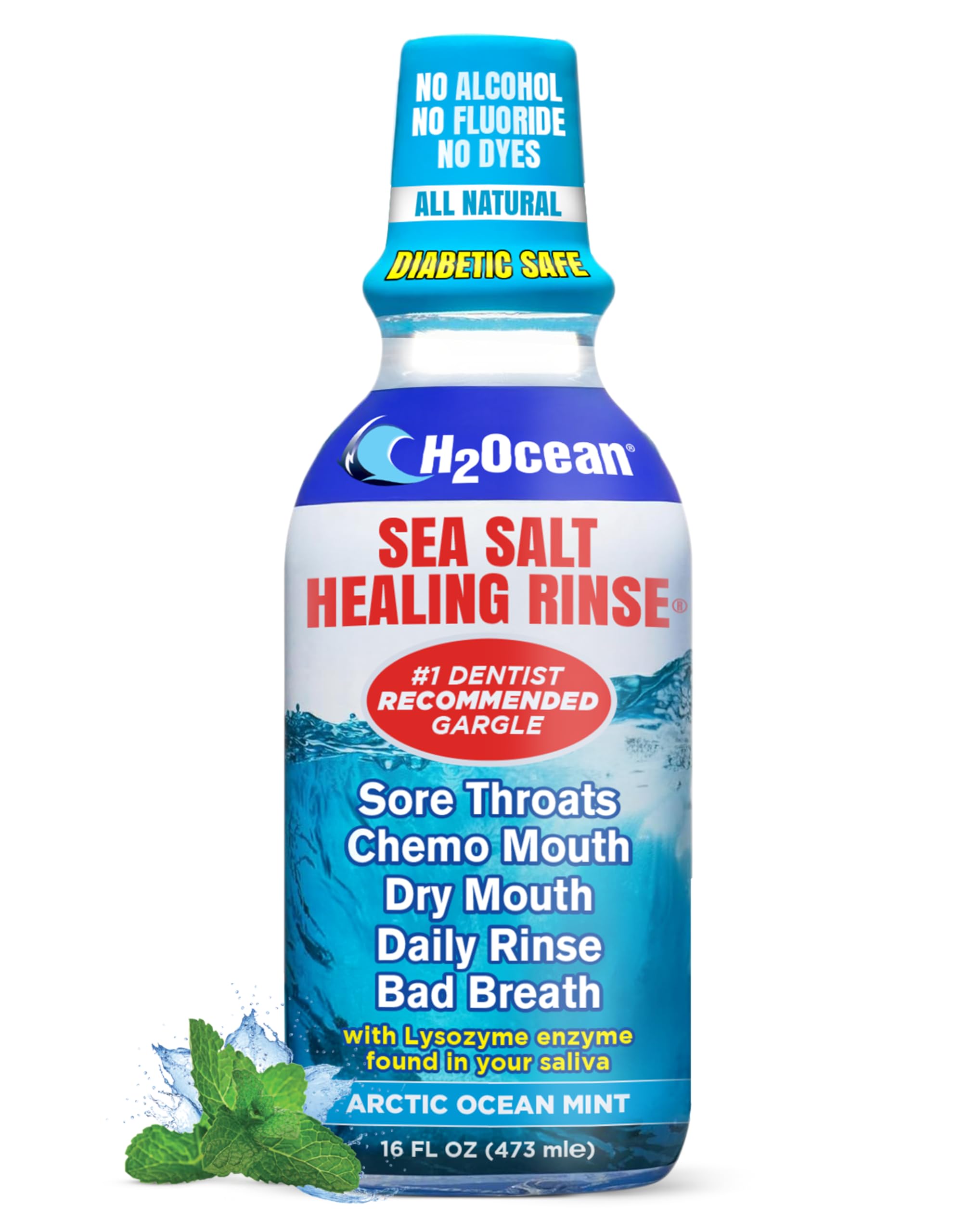 Bouteille H2Ocean Healing Rinse menthe arctique et présentation du produit