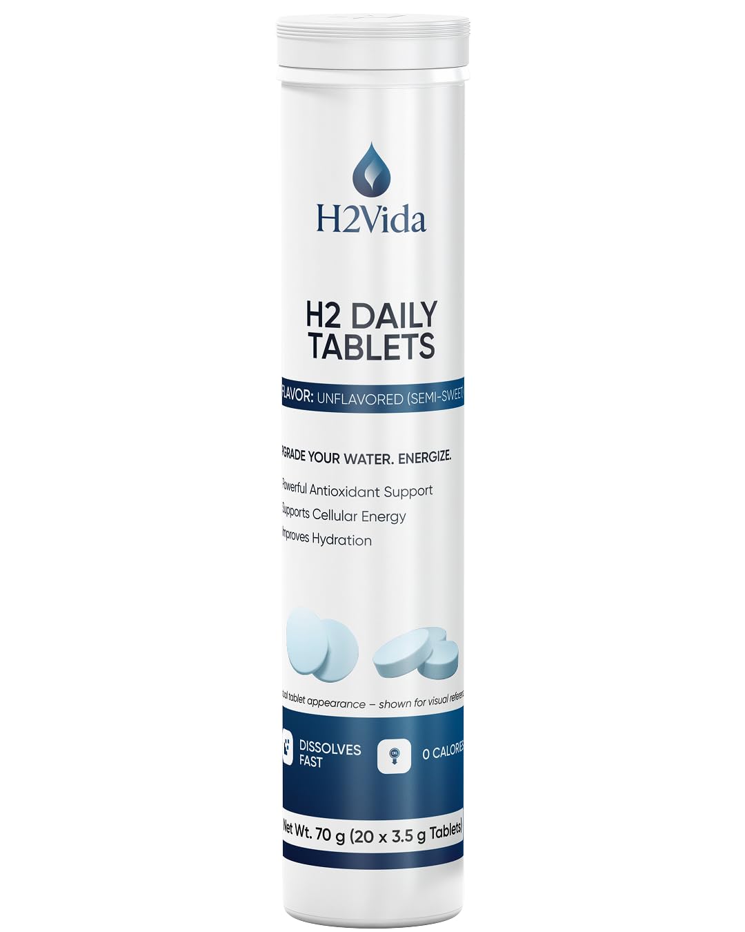 H2Vida: verre d'eau avec tablette, hydratation facilitée et goût neutre