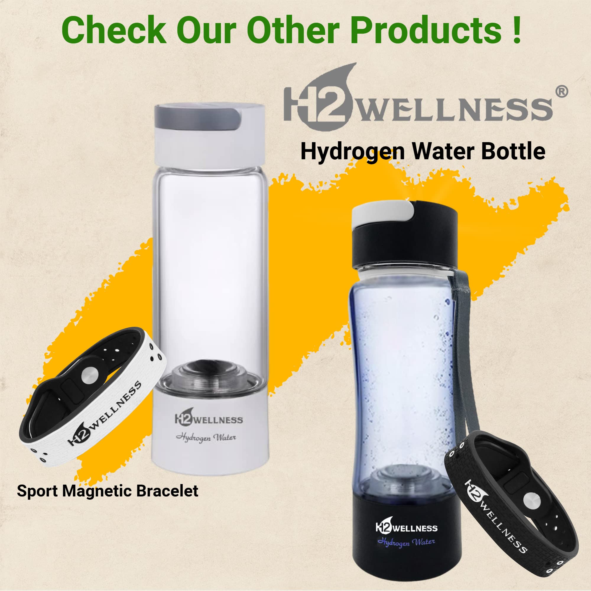 H2WELLNESS bracelet léger 28 g, port quotidien sans gêne.