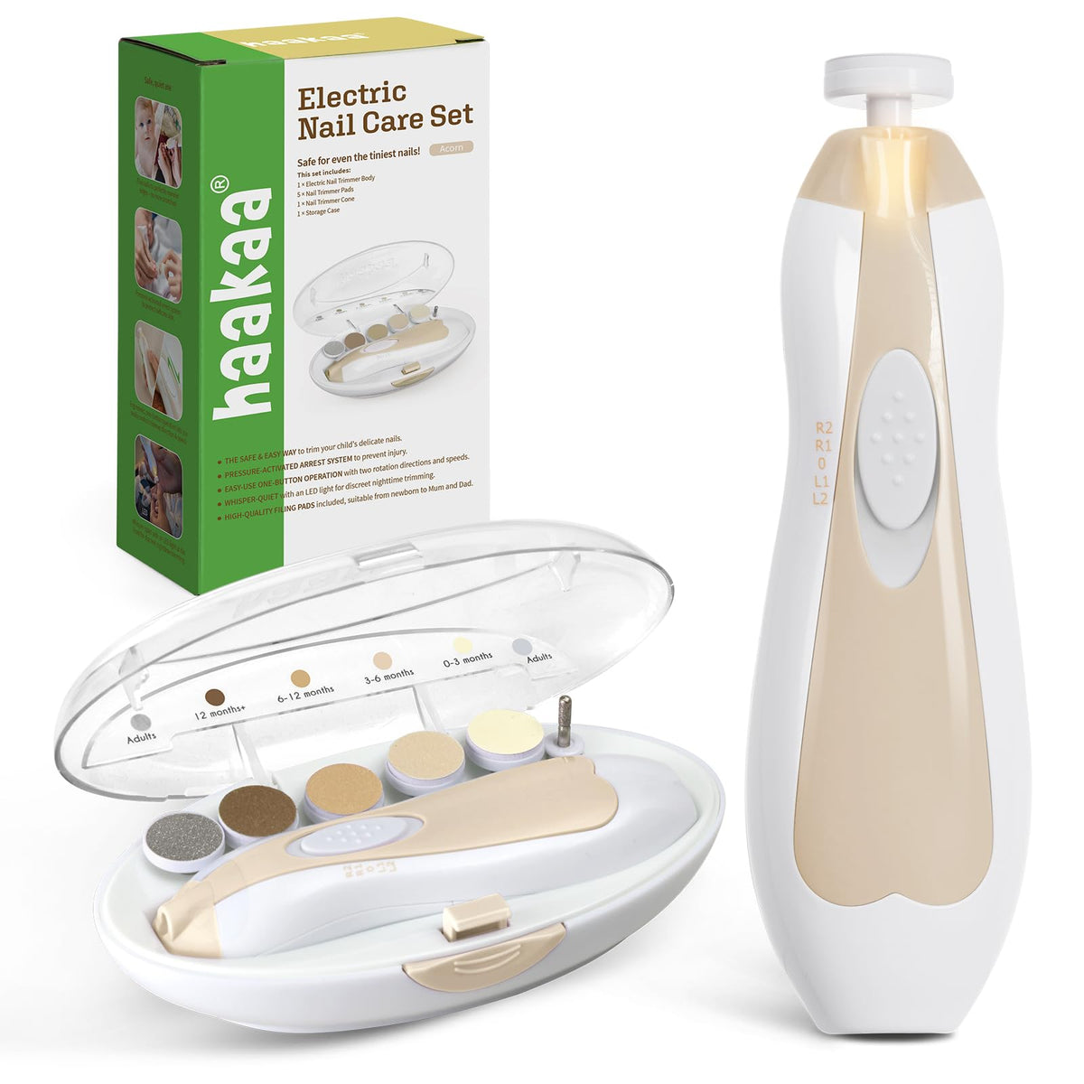 Haakaa ongles bebe electrique led: precision douce pour les petites doigts.