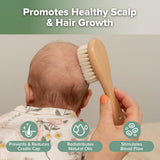 Brosse Haakaa bebe poils laine naturelle, soin doux pour cheveux fins