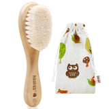 Brosse Haakaa cheveux bebe bois naturel, douceur du cuir chevelu sensible