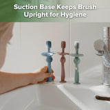 Haakaa brosse-dents-bebe-rangement-vertical-hygienique, brins propres entre les usages.