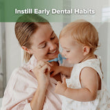 Haakaa brosse-dents-bebe-silicone-alimentaire, douceur sûre pour les gencives sensibles.