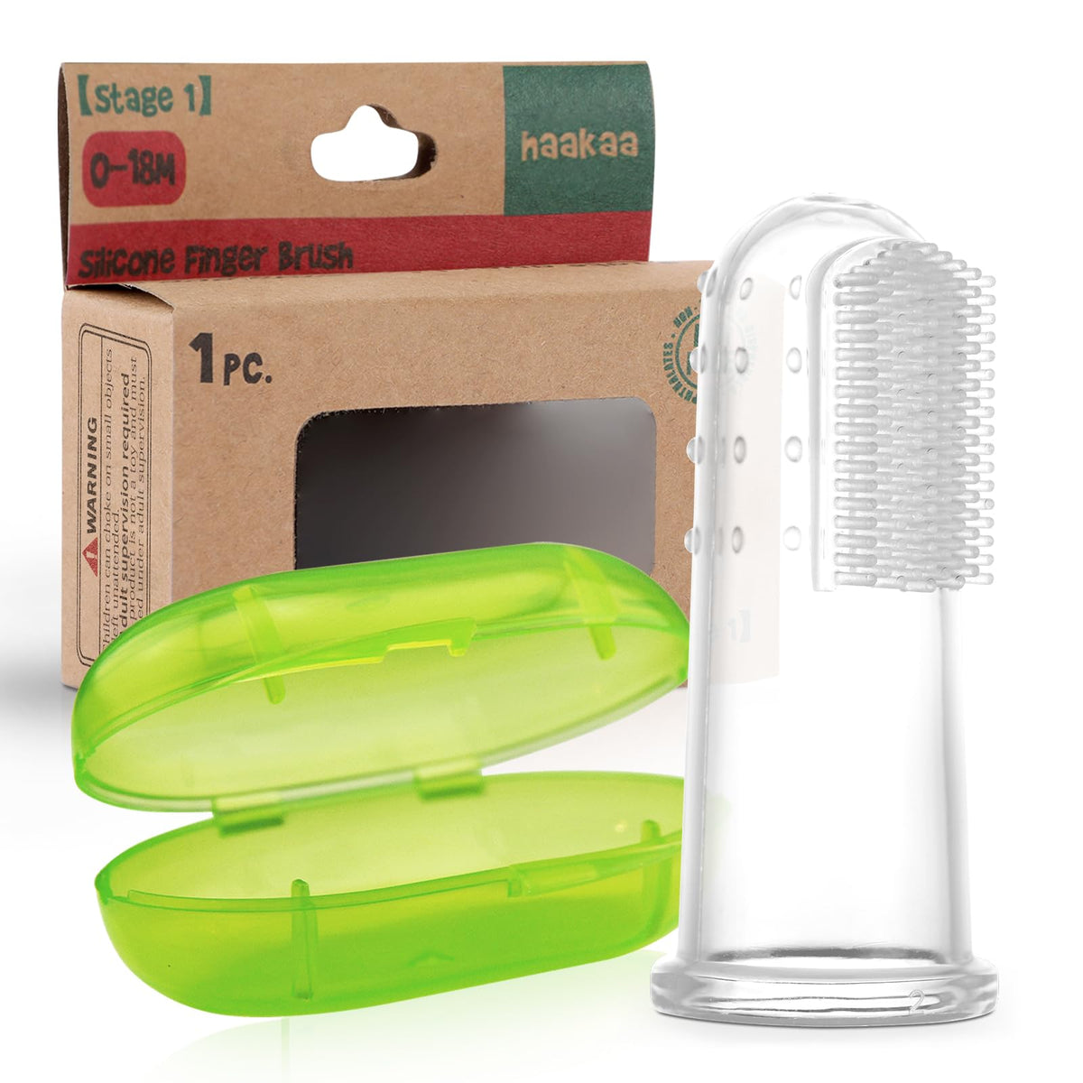 Haakaa brosse-doigt bébé en silicone doux nettoyant dents naissantes