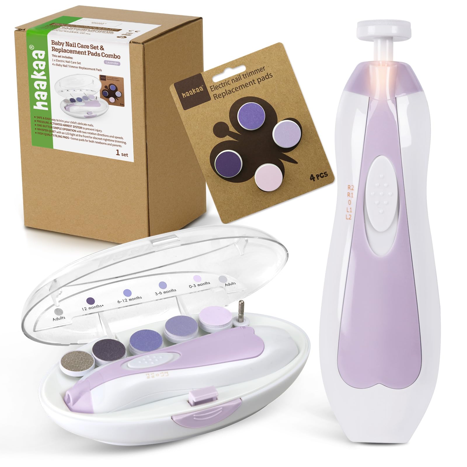 Haakaa limette à ongles électrique pour bébé, pratique et sûre pour les ongles délicats.