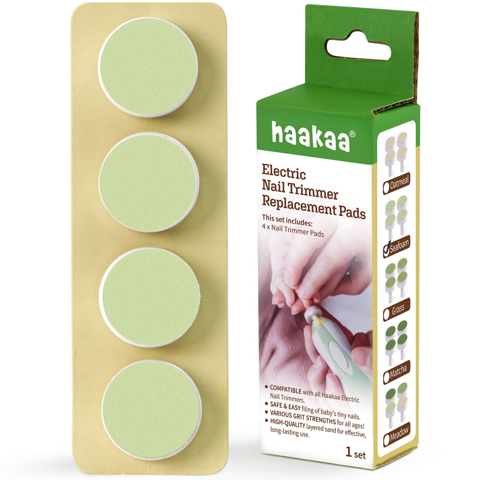 Haakaa tampons-remplacement-lime électrique bébé, utilisation douce et sûre pour ongles délicats.