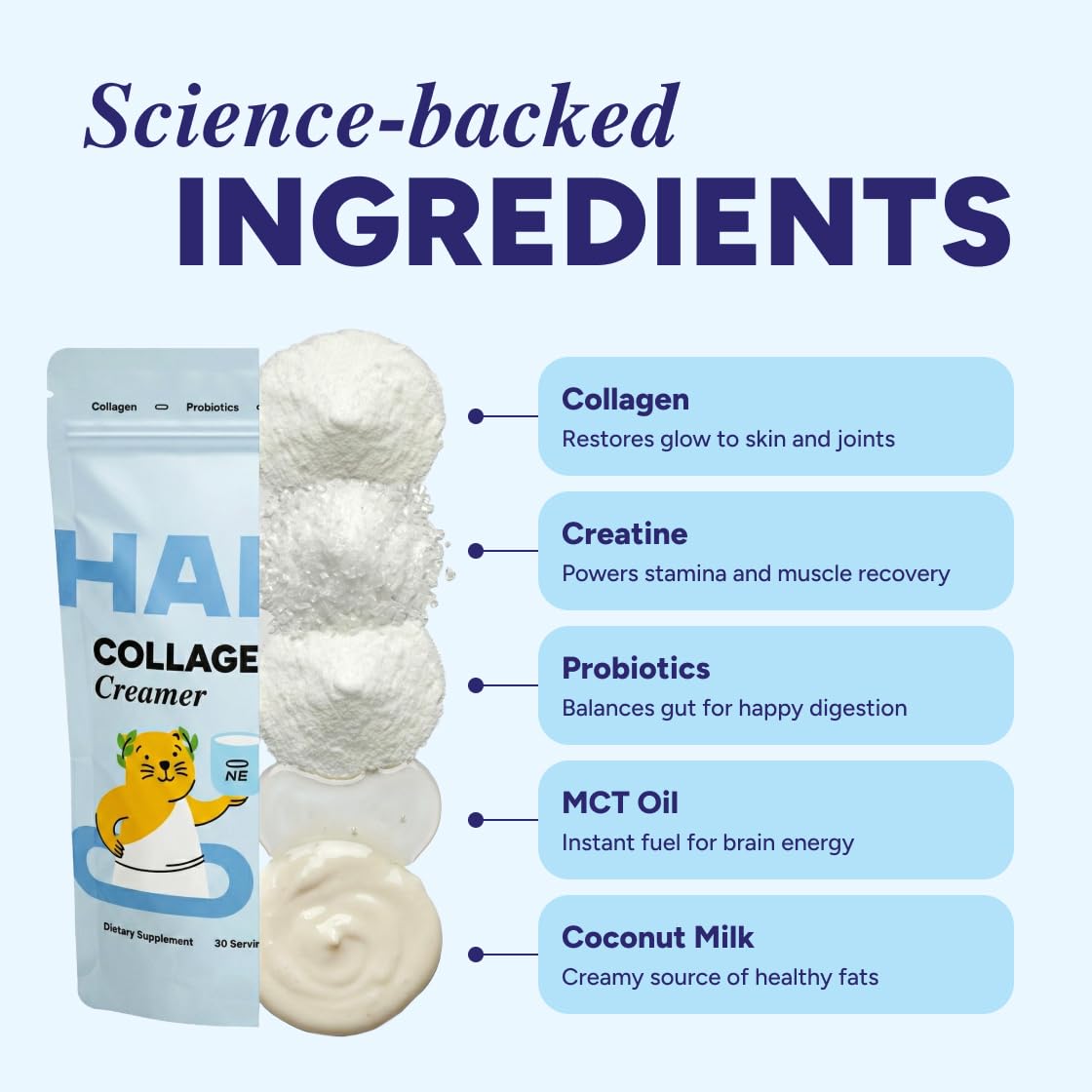 Habit One créatine 1000 mg et MCT, énergie et concentration