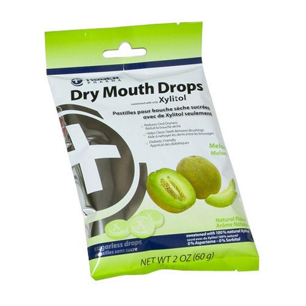 Gouttes Hager Pharma pour bouche sèche au melon hydratent et rafraîchissent.
