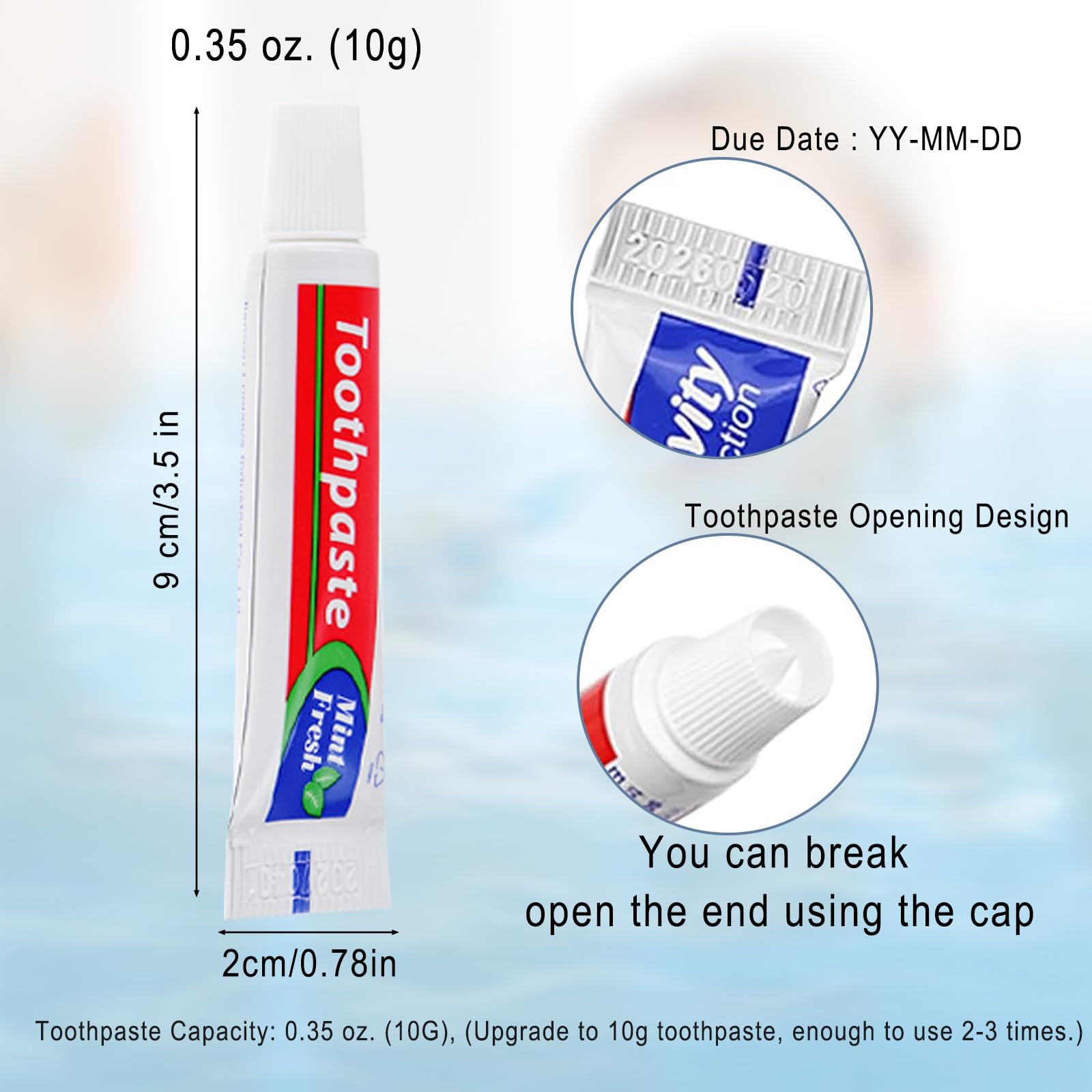 HAIFOTRVA dentifrice pour utilisation en hôtel, pratique et hygiénique