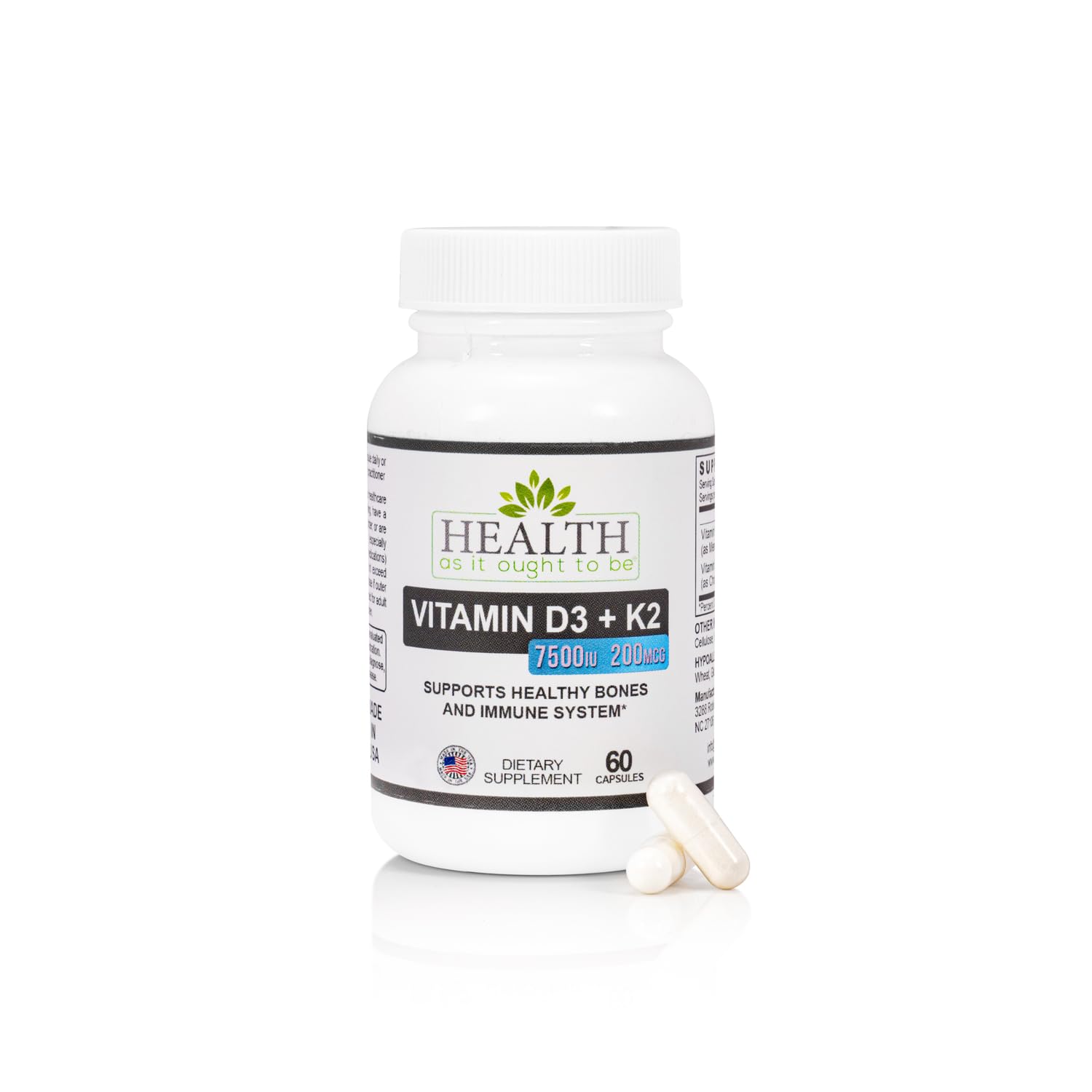 HAIOTB D3+K2: flacon de dosage pour soutenir la santé osseuse au quotidien.