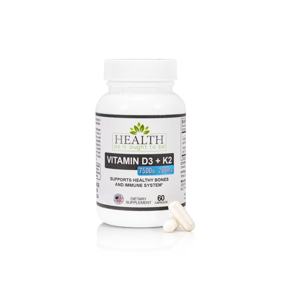 HAIOTB D3+K2: flacon de dosage pour soutenir la santé osseuse au quotidien.