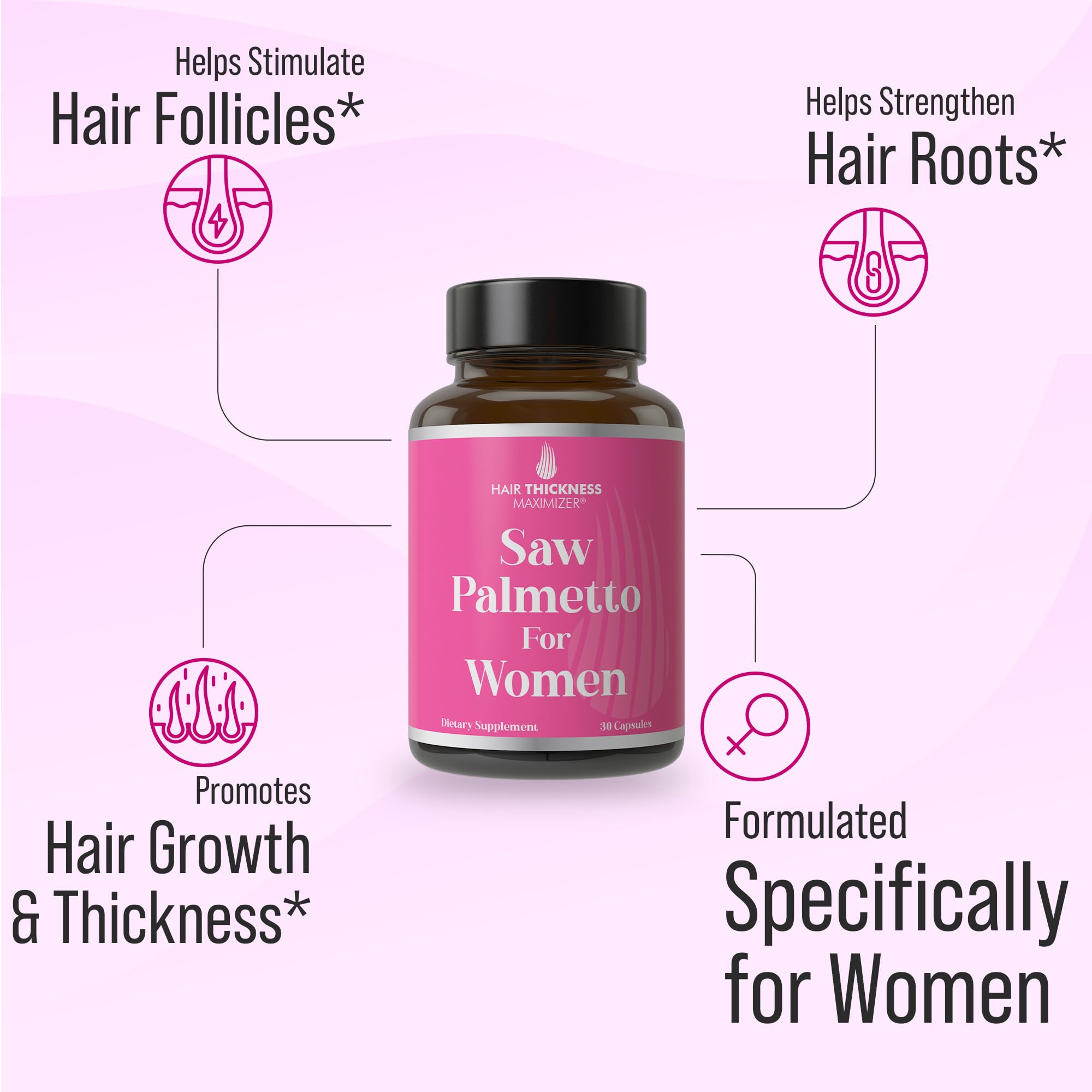 Hair Thickness Maximizer capsules Biotin et Zinc pour cheveux plus forts