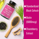 Hair Thickness Maximizer: emballage-carton avec étiquette et actifs clés pour cheveux renforcés.