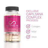 Hairfinity emballage - boîte élégante pour organiser les compléments capillaires.