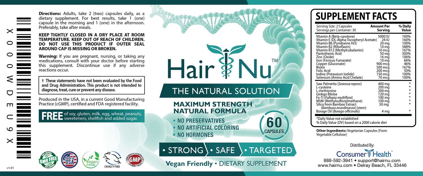 HairNu en main – routine quotidienne pratique pour les cheveux.