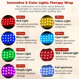 Haiyue bande thérapie lumière rouge sur le visage et le menton pour peau tonifiée.