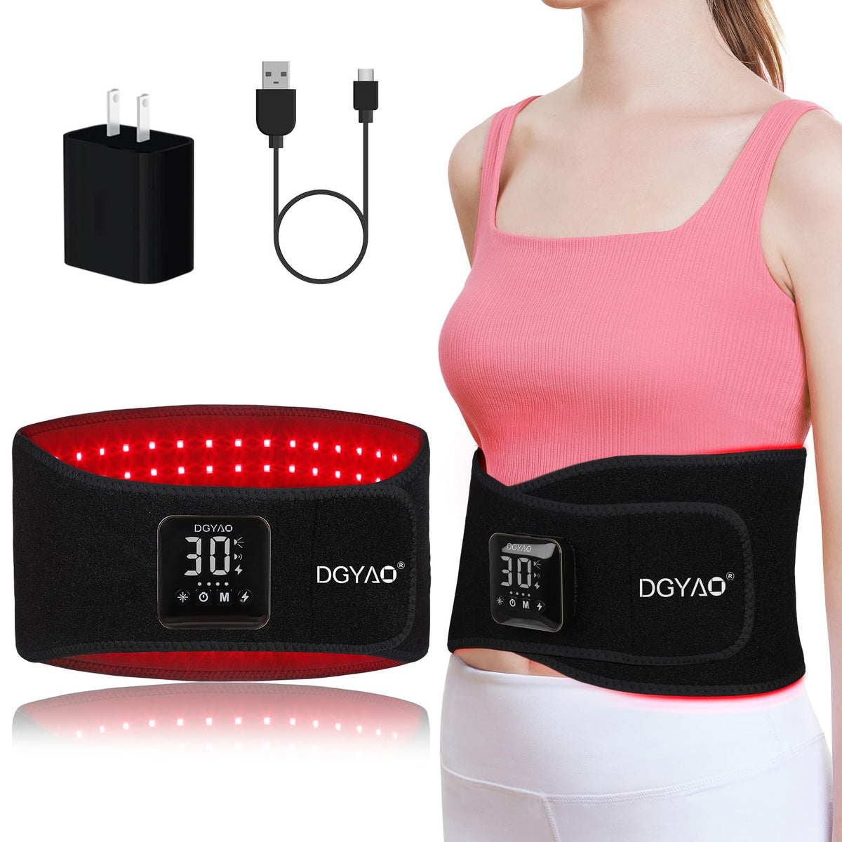 Haiyue Ceinture: lumière rouge et infrarouge sans-fil pour favoriser détente et énergie musculaire.