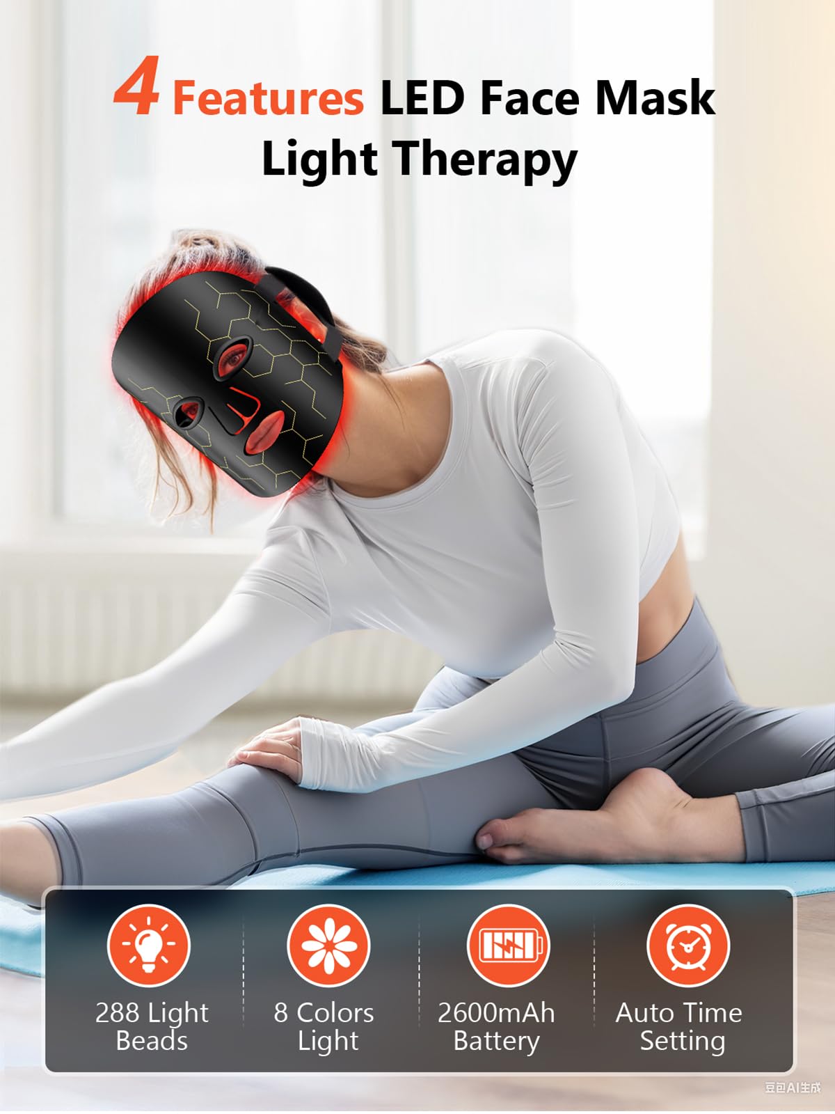 HALIDODO Masque LED 8 modes pour soins ciblés à domicile