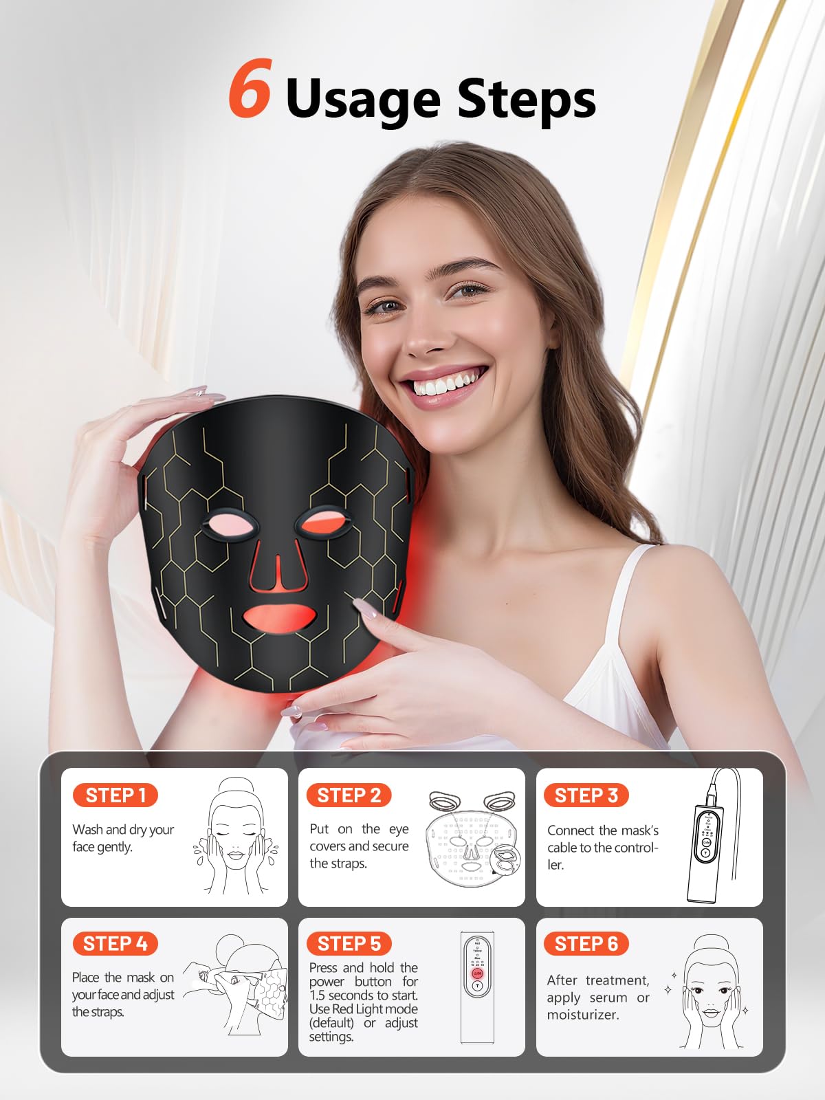 HALIDODO Masque LED pratique pour routine bien-être à domicile