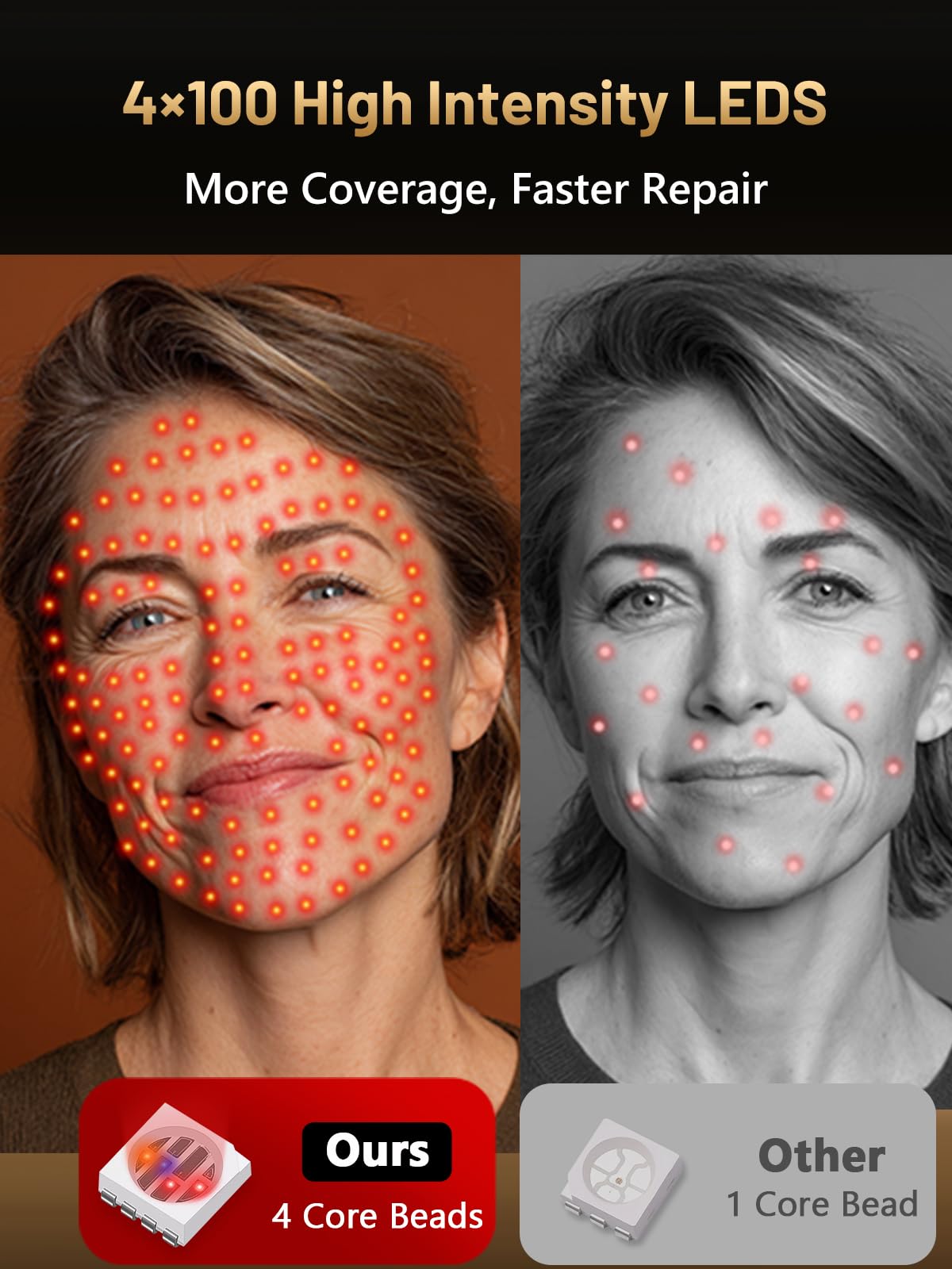 HALIDODO masque visage lumière bleue pour un effet clair et net.