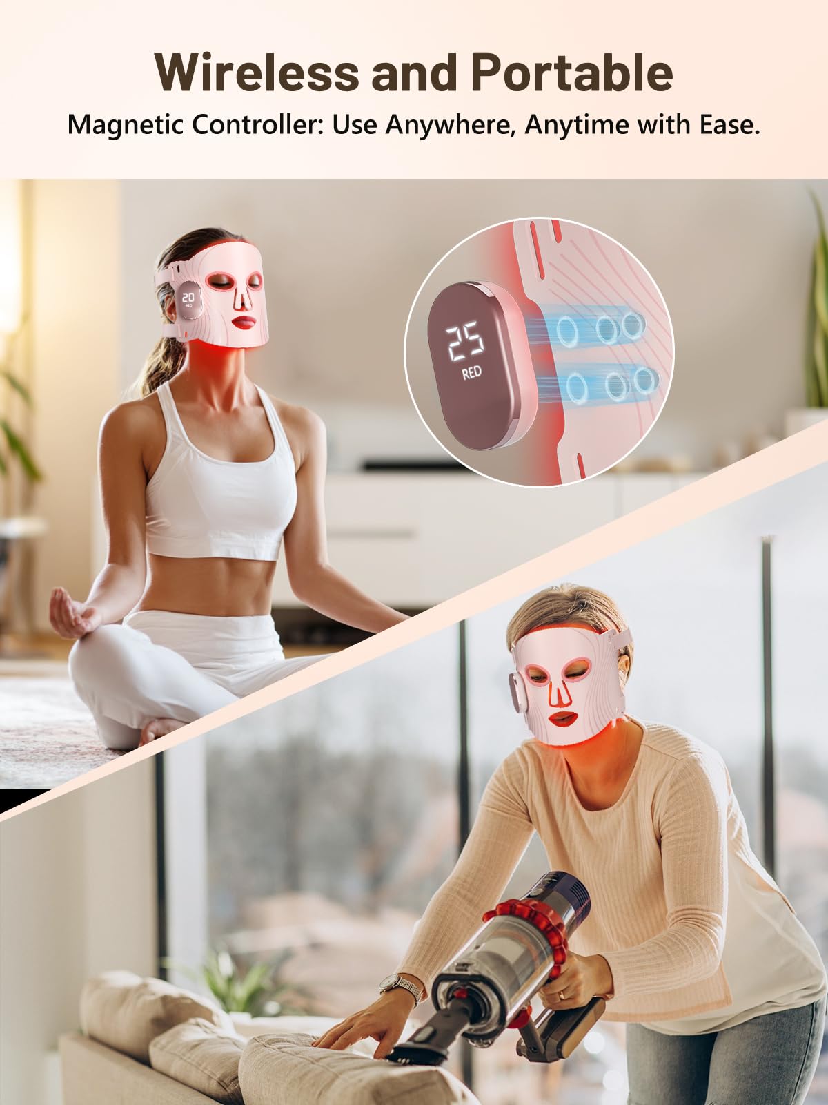 HALIDODO masque visage sans fil — liberté de mouvement pendant le soin.